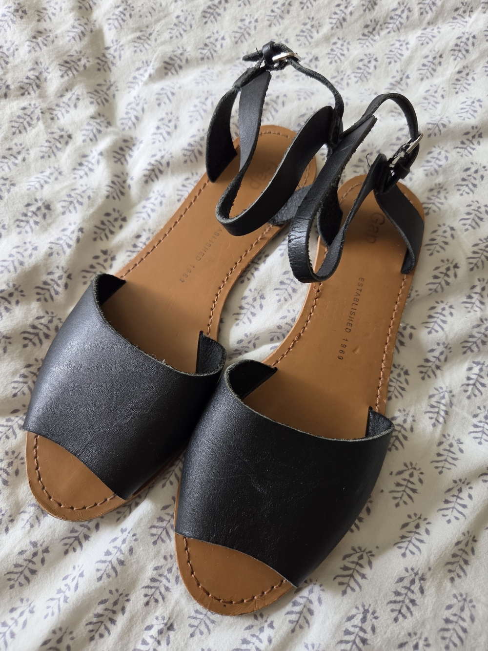 Women's GAP Black Open-Toe Ankle Strap Sandals